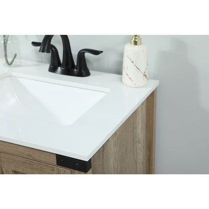 24 inch Single bathroom vanity in natural oak