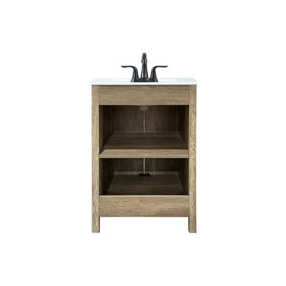 24 inch Single bathroom vanity in natural oak