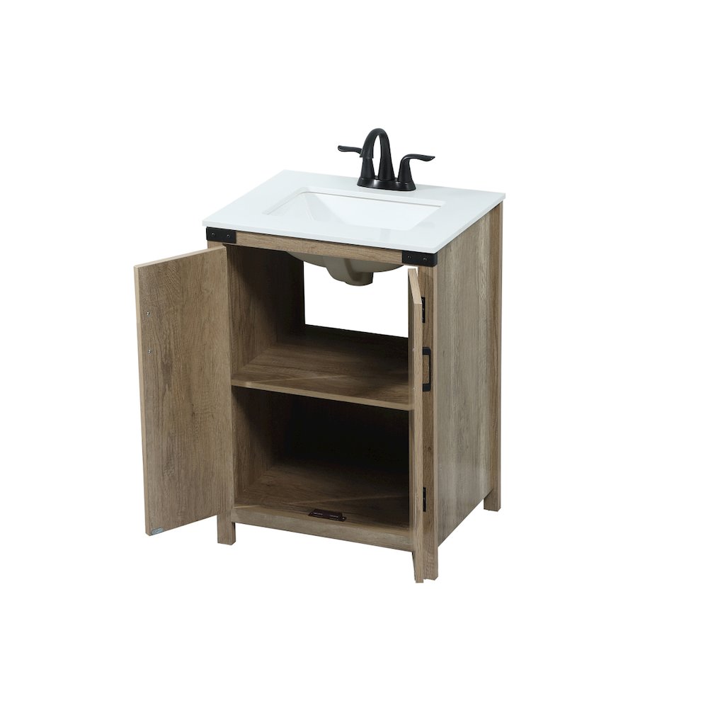 24 inch Single bathroom vanity in natural oak