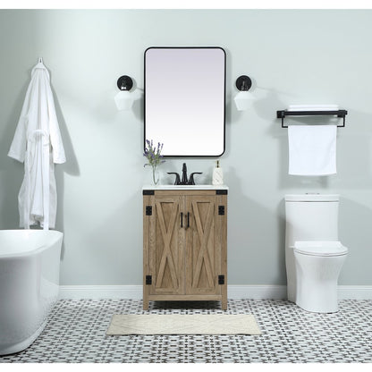 24 inch Single bathroom vanity in natural oak