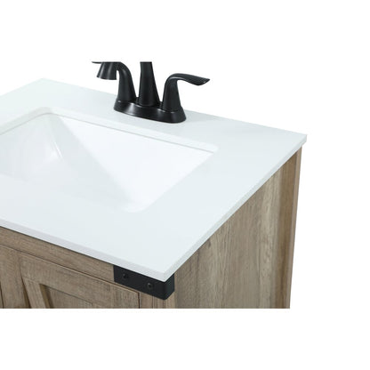24 inch Single bathroom vanity in natural oak