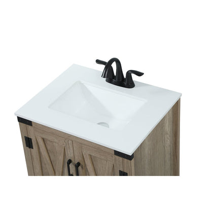 24 inch Single bathroom vanity in natural oak