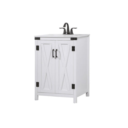 24 inch Single bathroom vanity in white