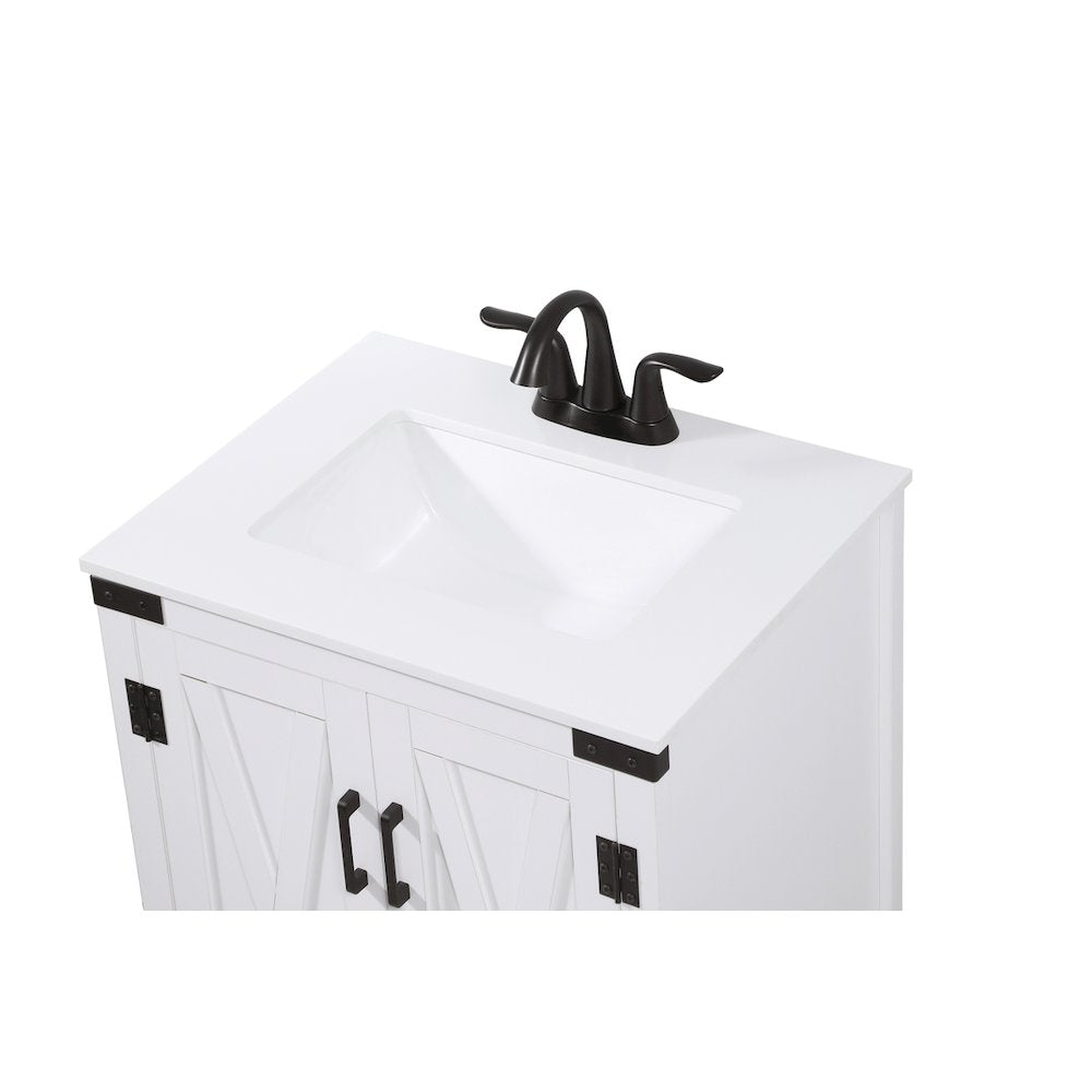 24 inch Single bathroom vanity in white