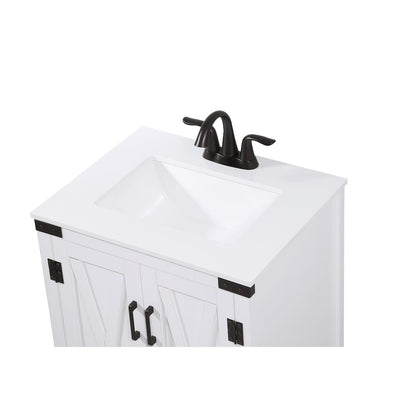 24 inch Single bathroom vanity in white