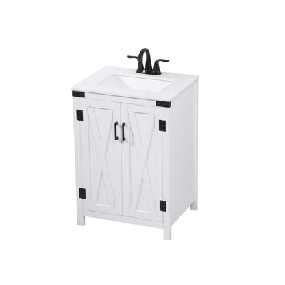 24 inch Single bathroom vanity in white