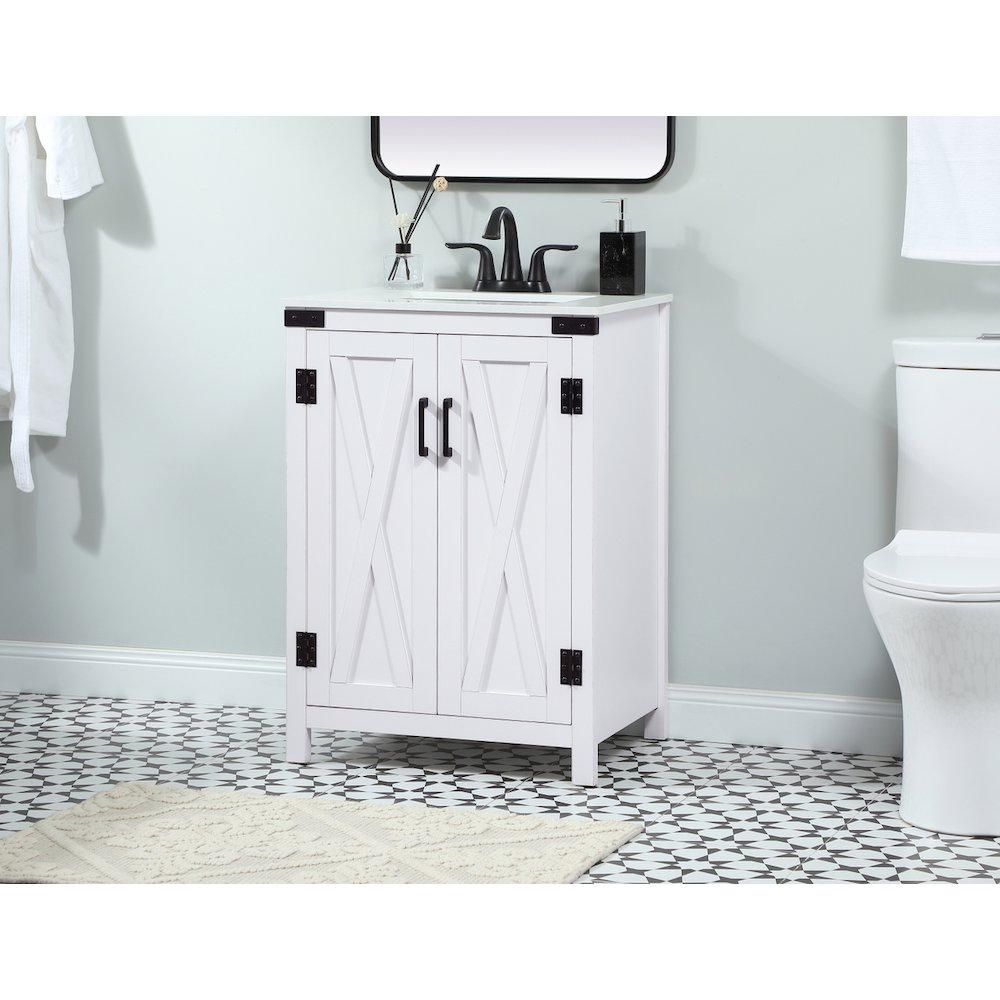 24 inch Single bathroom vanity in white