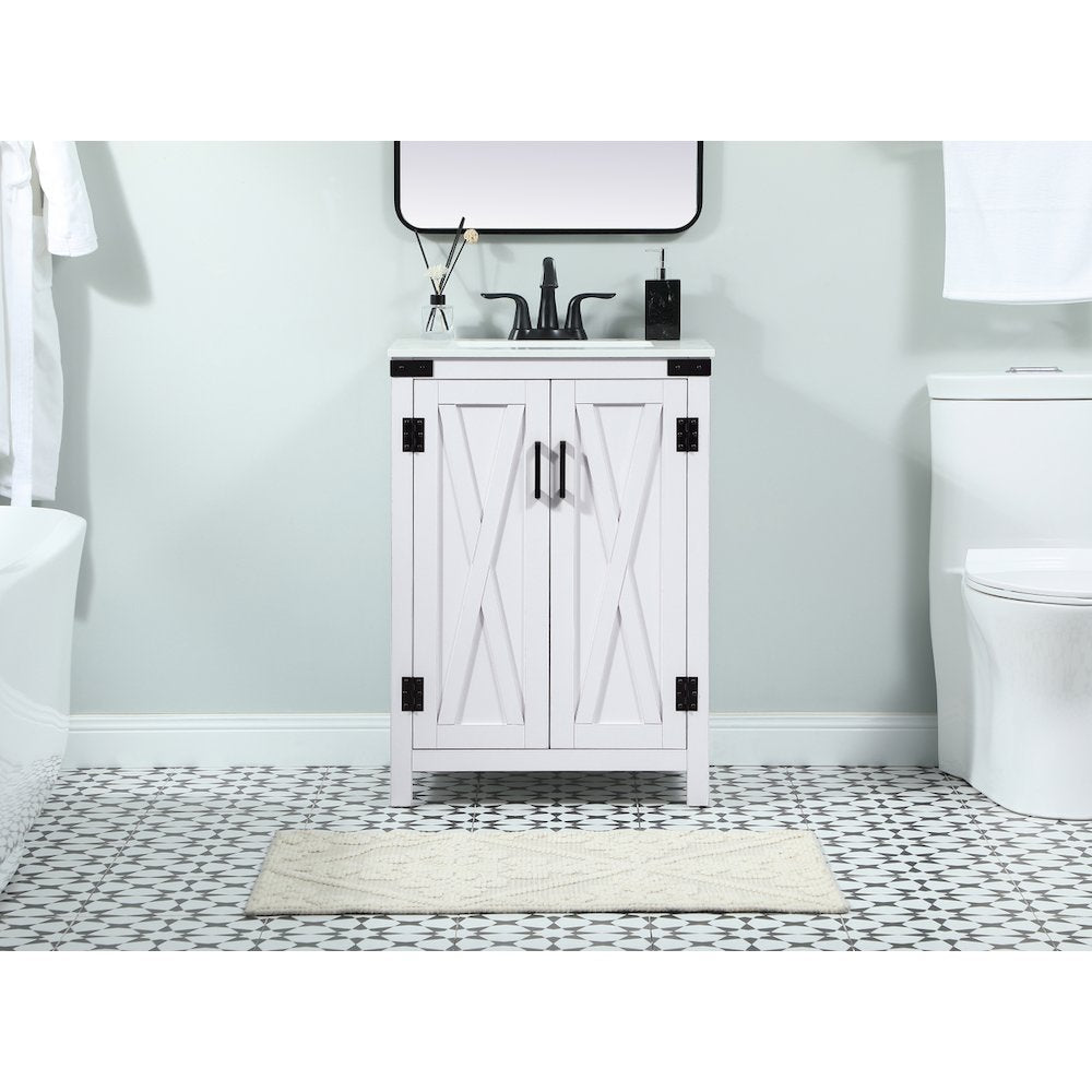 24 inch Single bathroom vanity in white