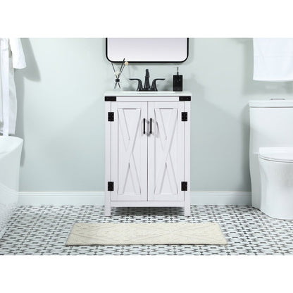 24 inch Single bathroom vanity in white