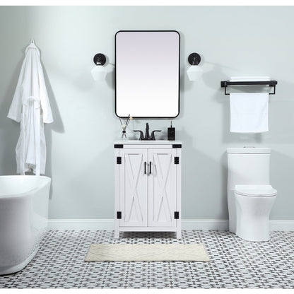 24 inch Single bathroom vanity in white