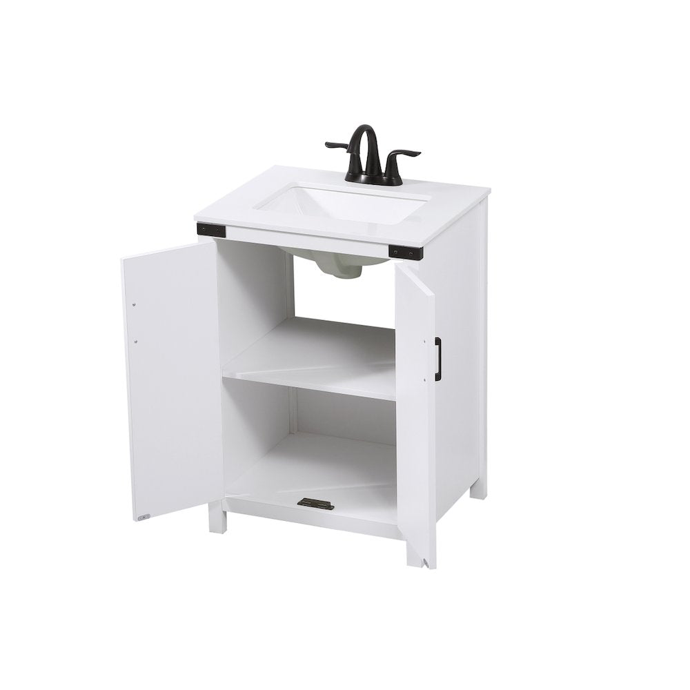 24 inch Single bathroom vanity in white