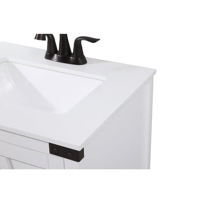 24 inch Single bathroom vanity in white