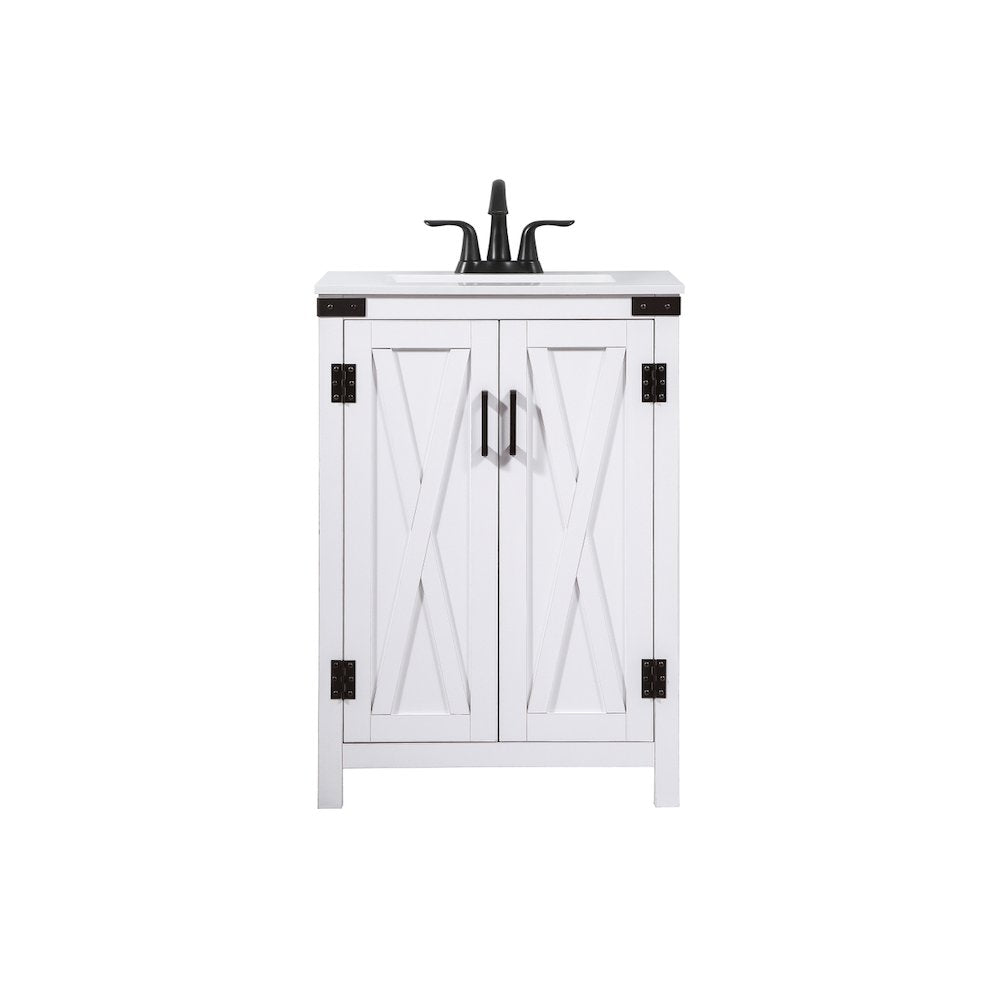 24 inch Single bathroom vanity in white