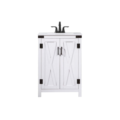 24 inch Single bathroom vanity in white