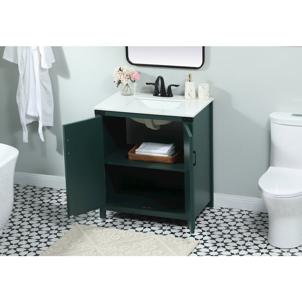 30 inch Single bathroom vanity in green