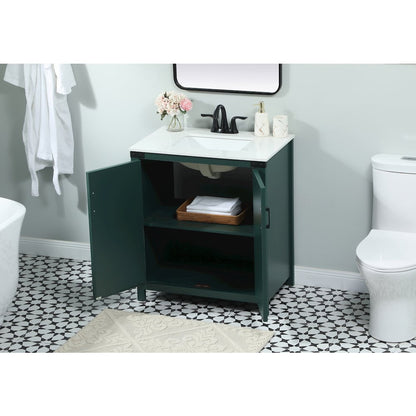 30 inch Single bathroom vanity in green