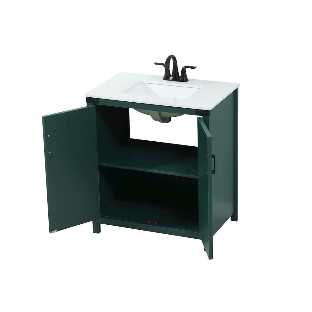 30 inch Single bathroom vanity in green
