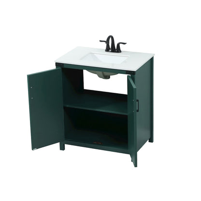 30 inch Single bathroom vanity in green