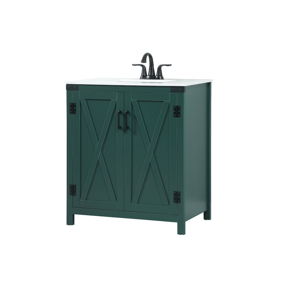 30 inch Single bathroom vanity in green