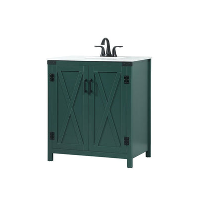 30 inch Single bathroom vanity in green