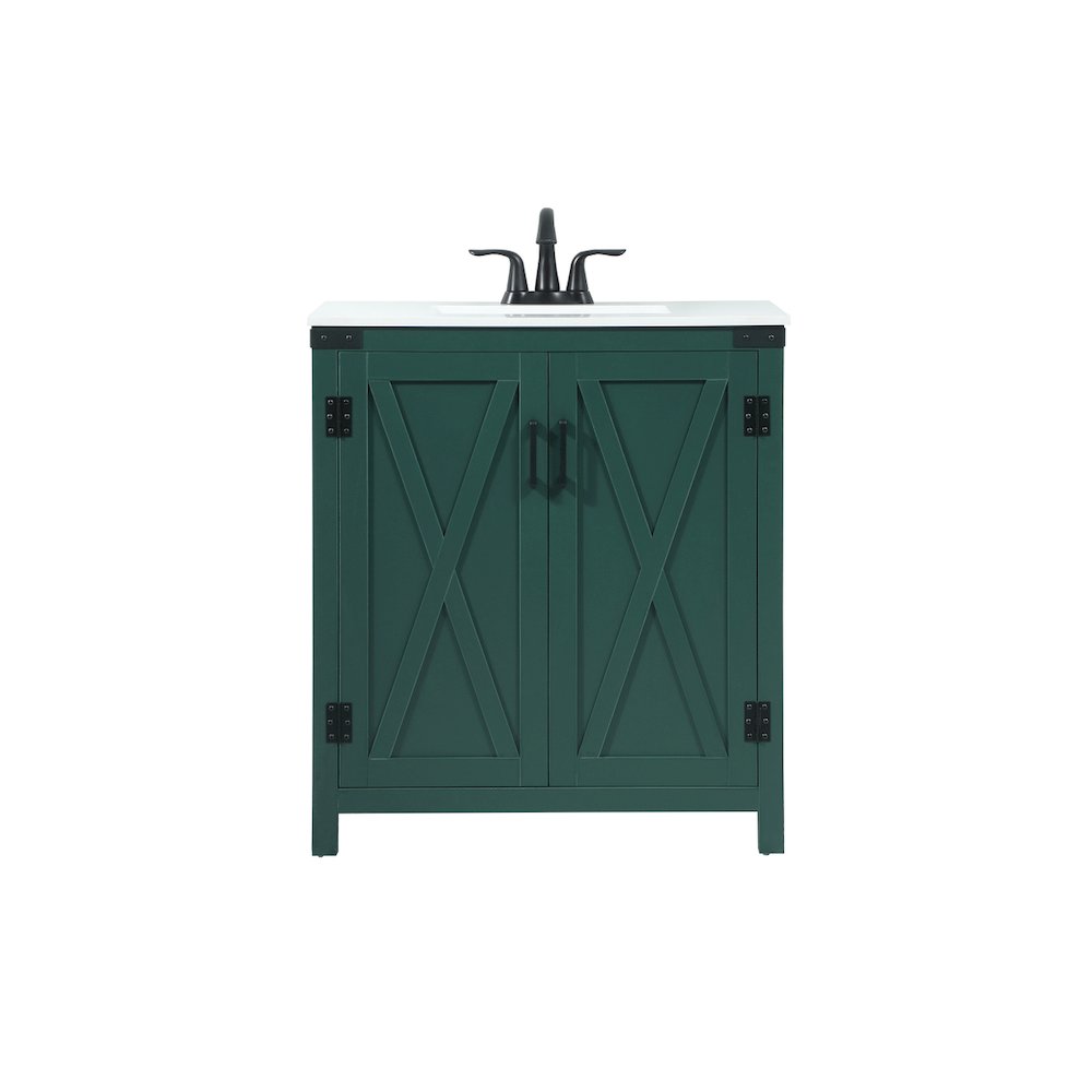 30 inch Single bathroom vanity in green