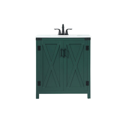 30 inch Single bathroom vanity in green
