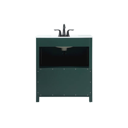 30 inch Single bathroom vanity in green