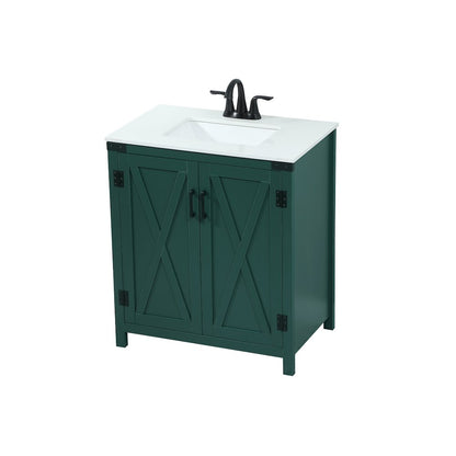 30 inch Single bathroom vanity in green