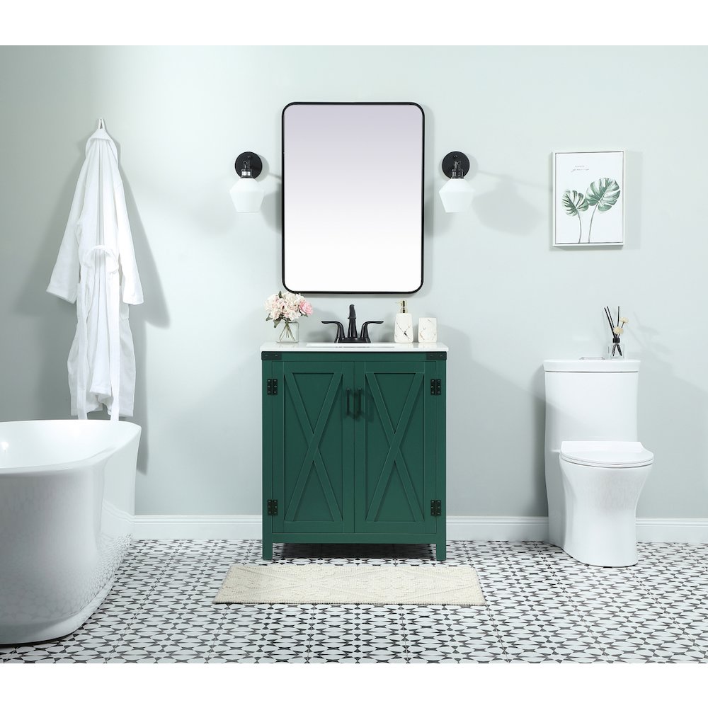 30 inch Single bathroom vanity in green