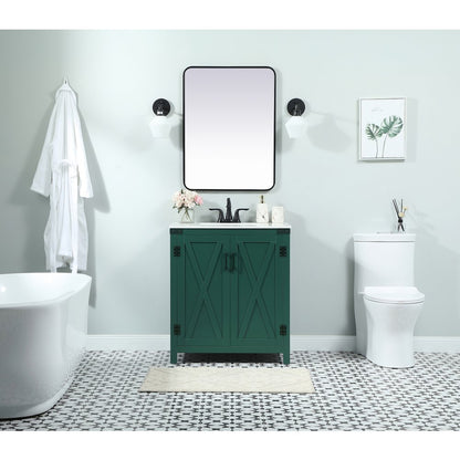 30 inch Single bathroom vanity in green