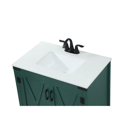 30 inch Single bathroom vanity in green