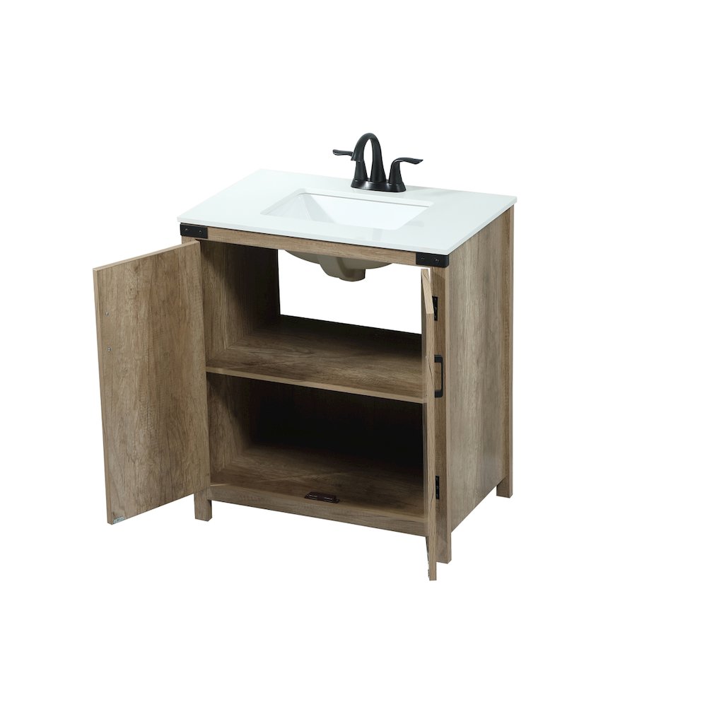 30 inch Single bathroom vanity in natural oak