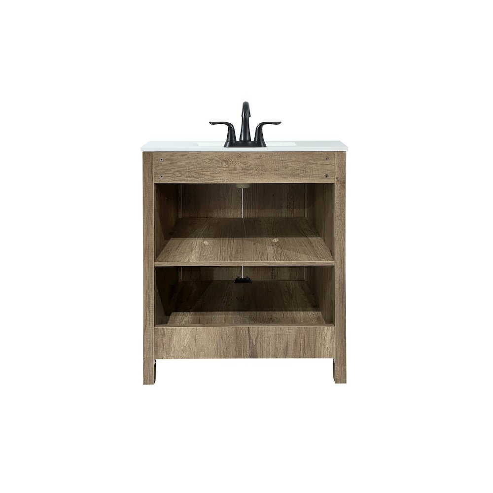 30 inch Single bathroom vanity in natural oak