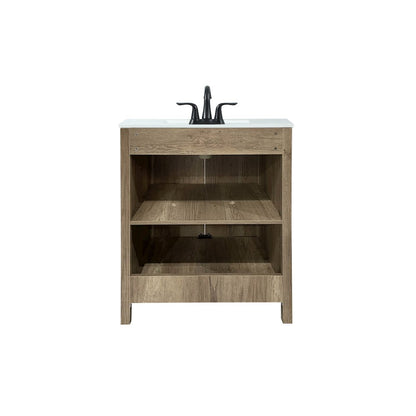 30 inch Single bathroom vanity in natural oak