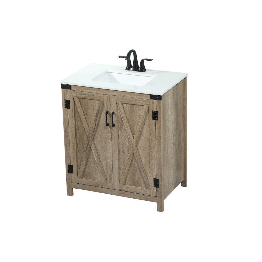 30 inch Single bathroom vanity in natural oak