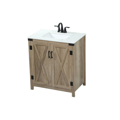 30 inch Single bathroom vanity in natural oak