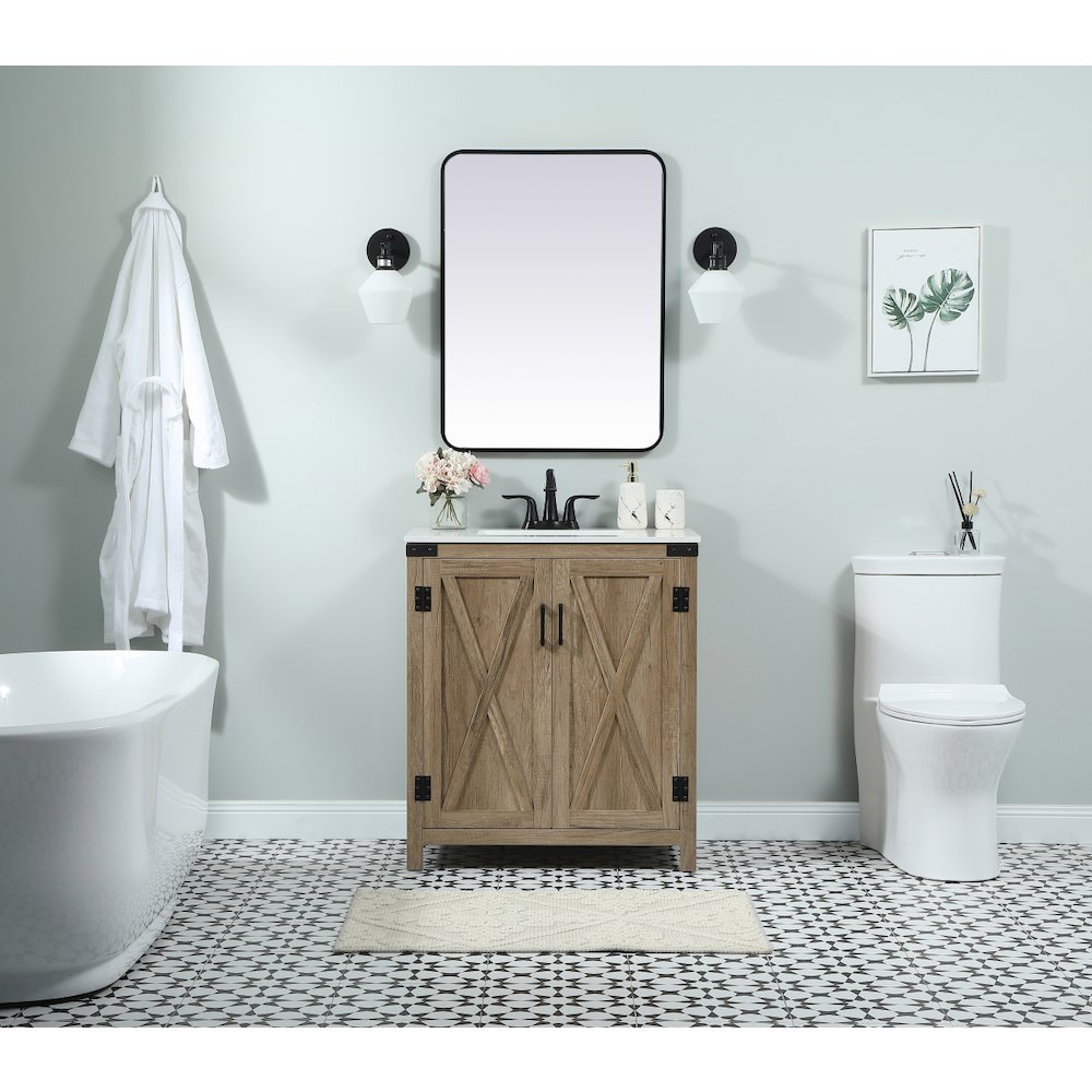 30 inch Single bathroom vanity in natural oak