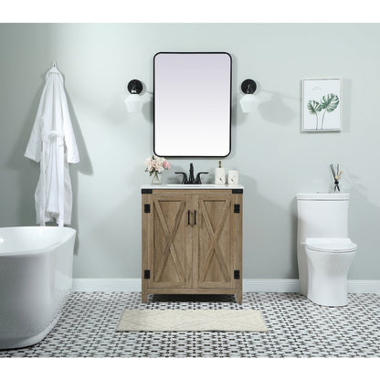 30 inch Single bathroom vanity in natural oak