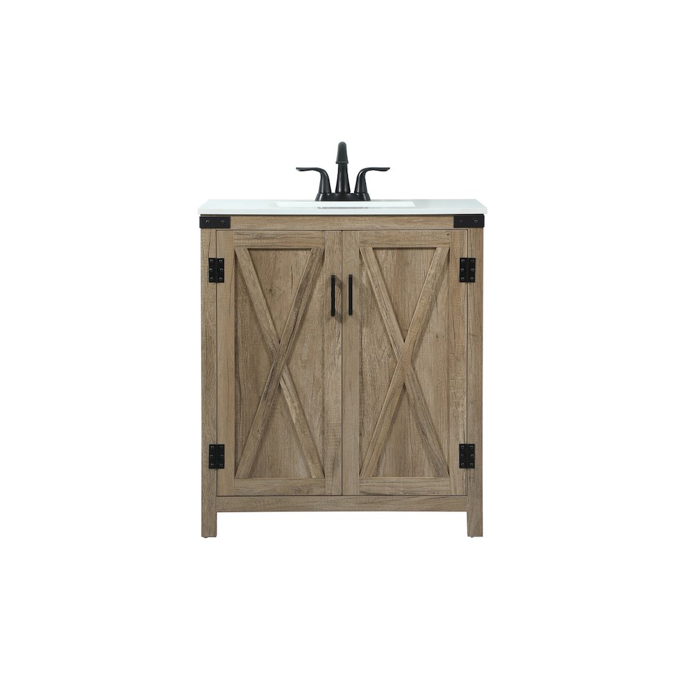 30 inch Single bathroom vanity in natural oak