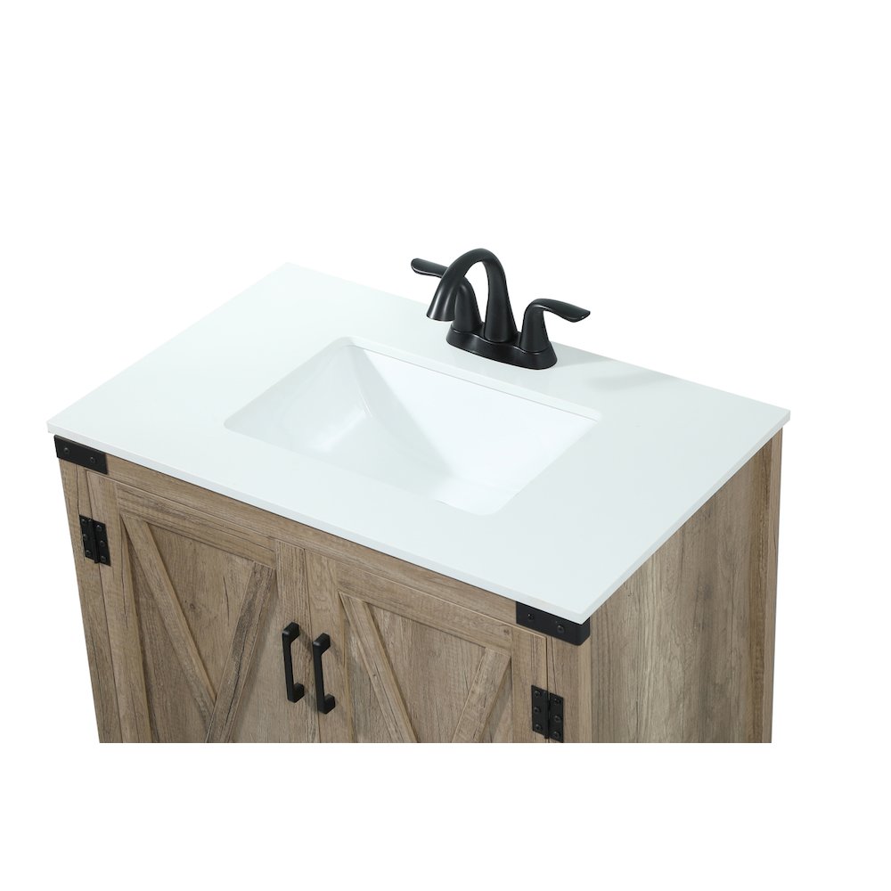 30 inch Single bathroom vanity in natural oak