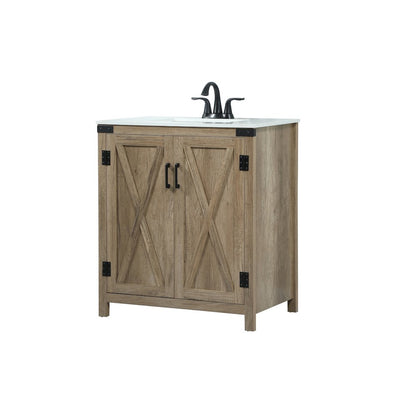 30 inch Single bathroom vanity in natural oak