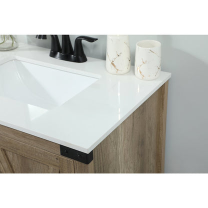 30 inch Single bathroom vanity in natural oak