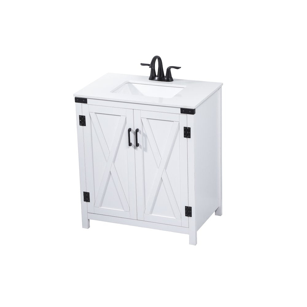 30 inch Single bathroom vanity in white