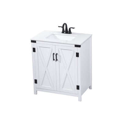 30 inch Single bathroom vanity in white