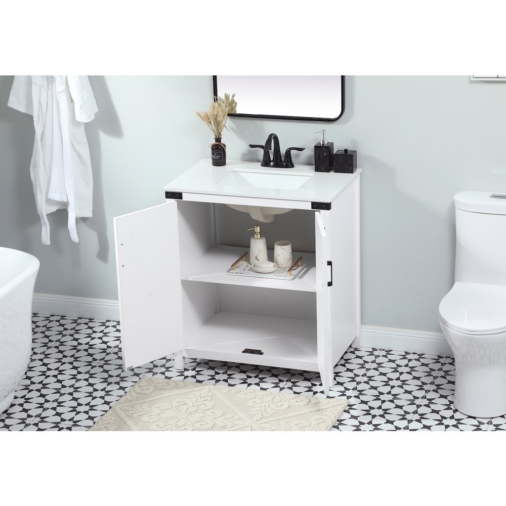 30 inch Single bathroom vanity in white