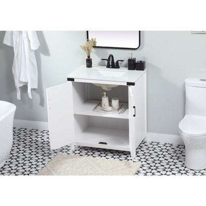 30 inch Single bathroom vanity in white
