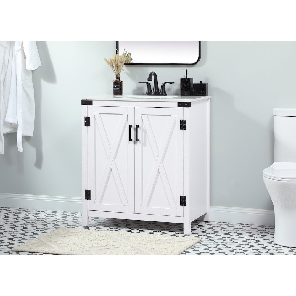 30 inch Single bathroom vanity in white