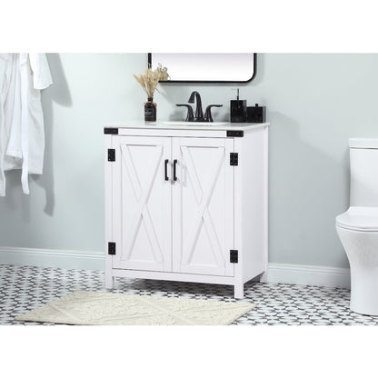30 inch Single bathroom vanity in white