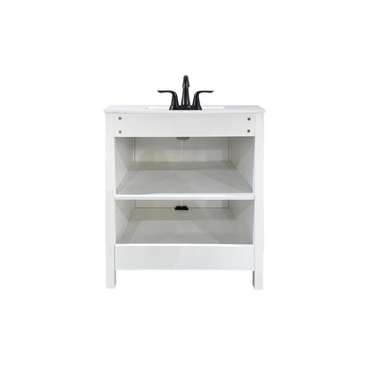 30 inch Single bathroom vanity in white