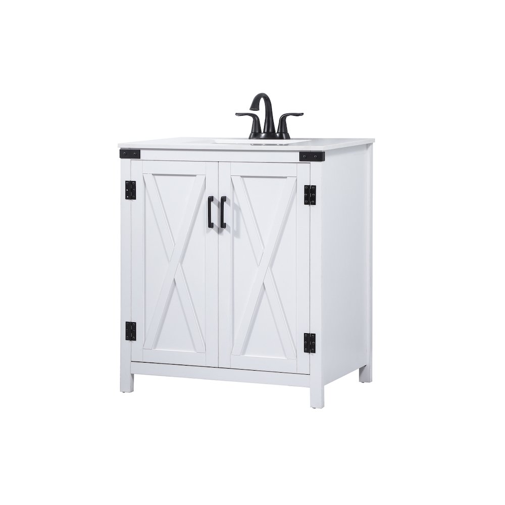 30 inch Single bathroom vanity in white